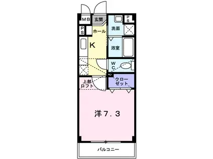 サンリットUMEZU(1K/2階)の間取り写真
