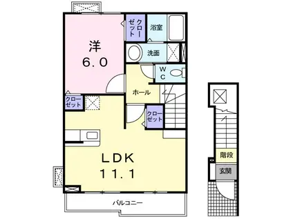 グランノヴァ4(1LDK/2階)の間取り写真