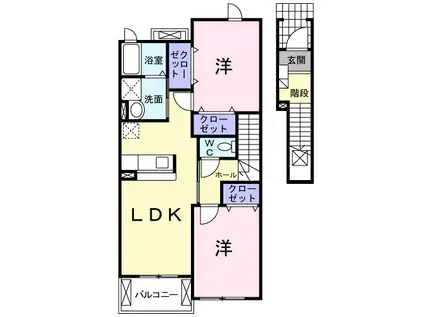 サンライトレジデンス2(2LDK/2階)の間取り写真