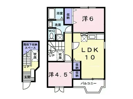 ラ.ファミリアΒ(2LDK/2階)の間取り写真