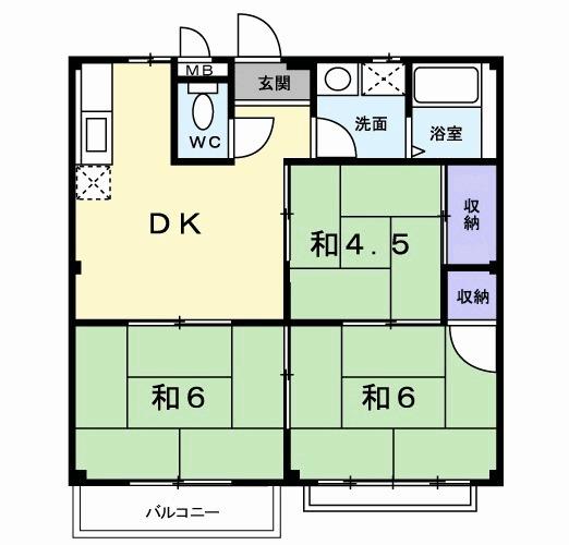 リバーサイドみうらⅡ(3DK/2階)の間取り写真