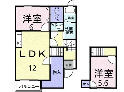 カーサ ミーア(2LDK/2階)の間取り写真