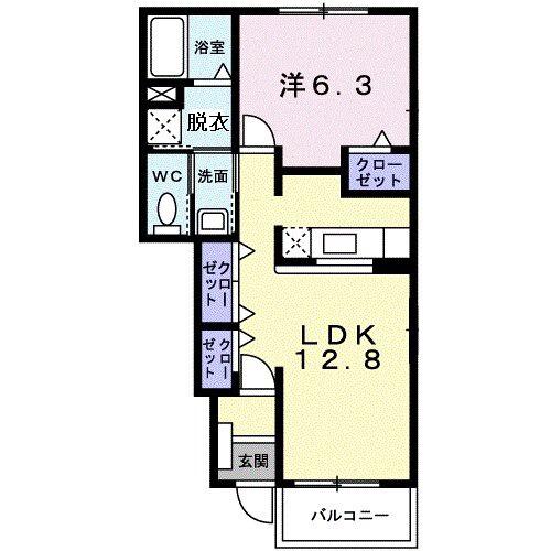 メルツ・ハイムⅡ(1LDK/1階)の間取り写真