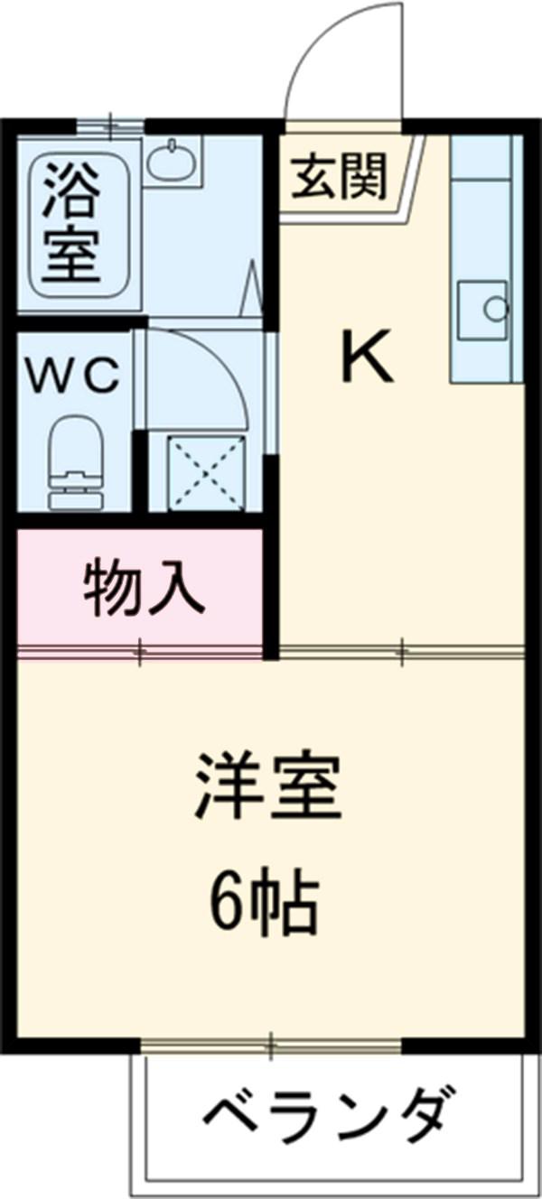 サンハイツ浅岡(1K/2階)の間取り写真