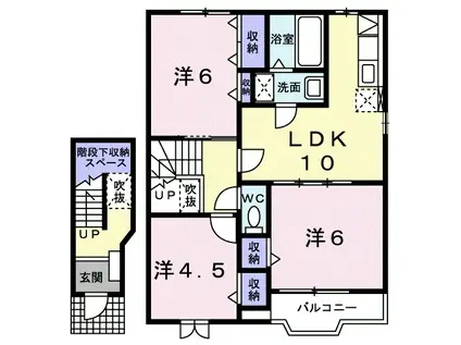 グリーンハーモニーB(3LDK/2階)の間取り写真