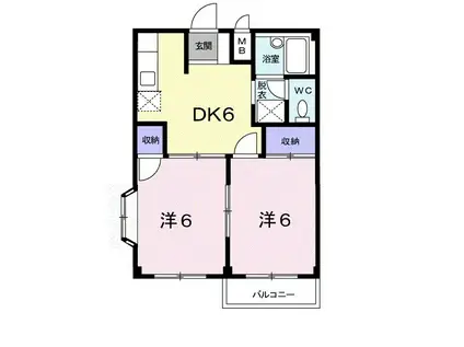 エルディム清水1(2DK/1階)の間取り写真