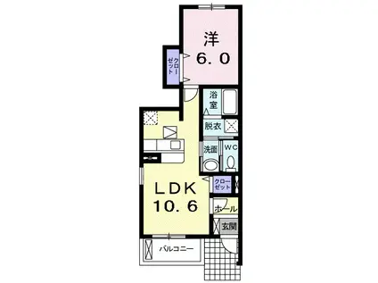 ブルックサイドビレッジ Ⅱ(1LDK/1階)の間取り写真