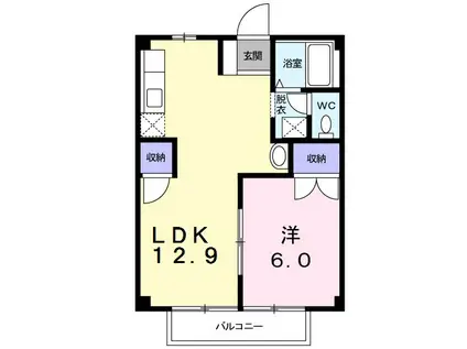 エスタシオン2(1LDK/2階)の間取り写真