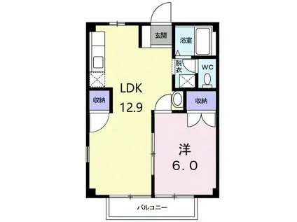 エスタシオン2(1LDK/2階)の間取り写真