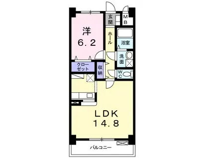 小牧ガーデンスクエア(1LDK/3階)の間取り写真