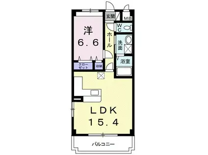 スマイルK・Ⅱ(1LDK/3階)の間取り写真