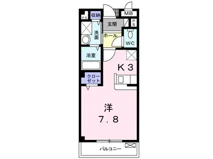 アイランド花月(1K/1階)の間取り写真