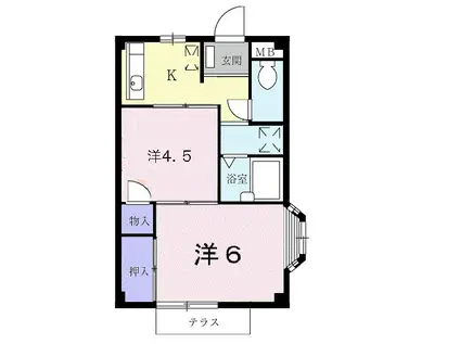 エクセレントヒデA(2K/2階)の間取り写真