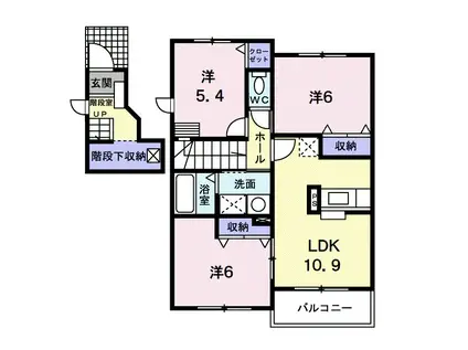 フォーリスト・サイド・津ヶ谷(3LDK/2階)の間取り写真
