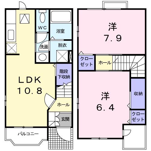 ネームファンハウスⅡ(2LDK/1階)の間取り写真