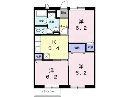 エクセルタウンⅠ(3K/2階)の間取り写真