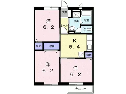 エクセルタウンⅠ(3DK/2階)の間取り写真