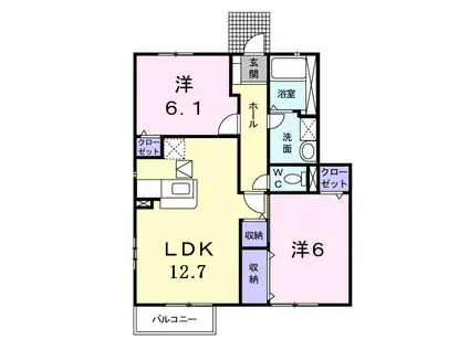 グランパレス Ⅲ(2LDK/1階)の間取り写真