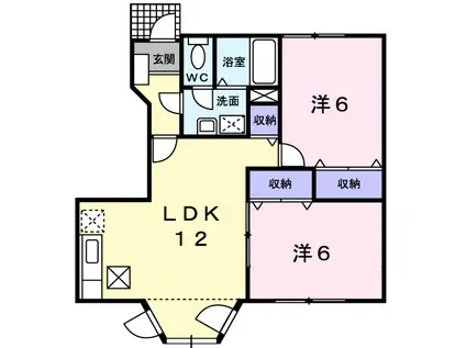 アルティプラーノ ハヤシⅡ(2LDK/1階)の間取り写真