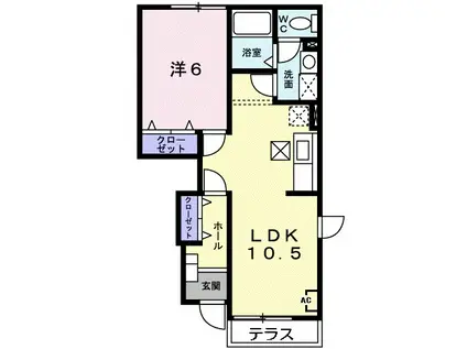 ナウビレッジ A(1LDK/1階)の間取り写真