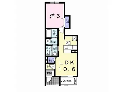 EMERALD・Ⅰ(1LDK/1階)の間取り写真