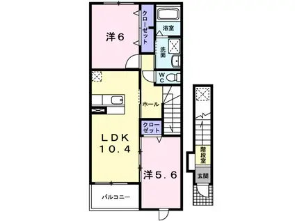 グランシャリオ Ⅱ(2LDK/2階)の間取り写真