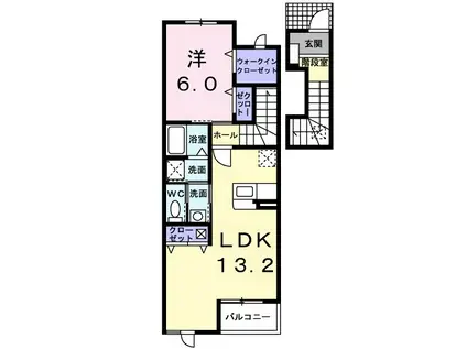 フィオーレⅡ(1LDK/2階)の間取り写真