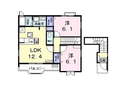 ジェルメ(2LDK/2階)の間取り写真