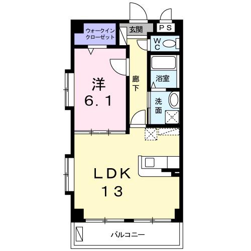 ヴィラ・ルミエールⅡ(1LDK/3階)の間取り写真