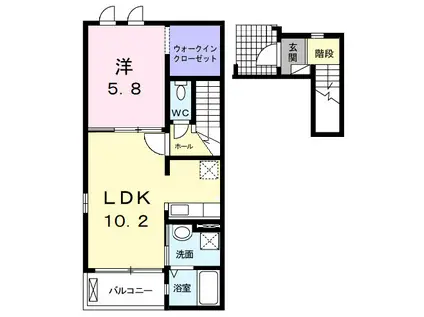 コリーヌ(1LDK/2階)の間取り写真