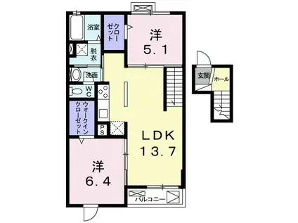 ティン・グローブⅢ(2LDK/4階)の間取り写真