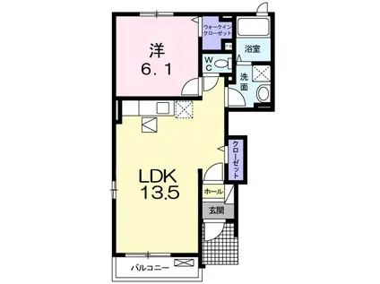 エムペソリーナアン(1LDK/1階)の間取り写真