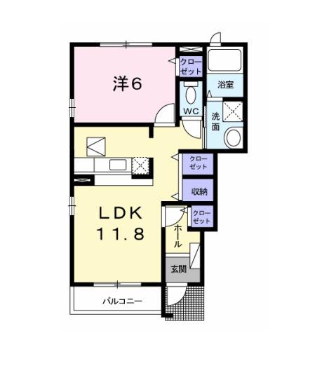 プロスパーⅡ(1LDK/1階)の間取り写真