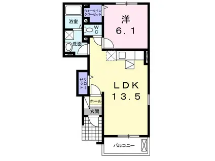 VILLAGE水車Ⅳ(1LDK/1階)の間取り写真