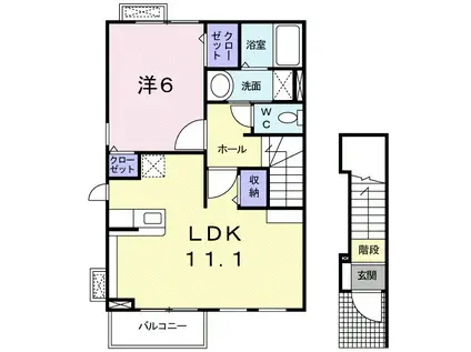 ARIETTA Ⅱ(1LDK/2階)の間取り写真