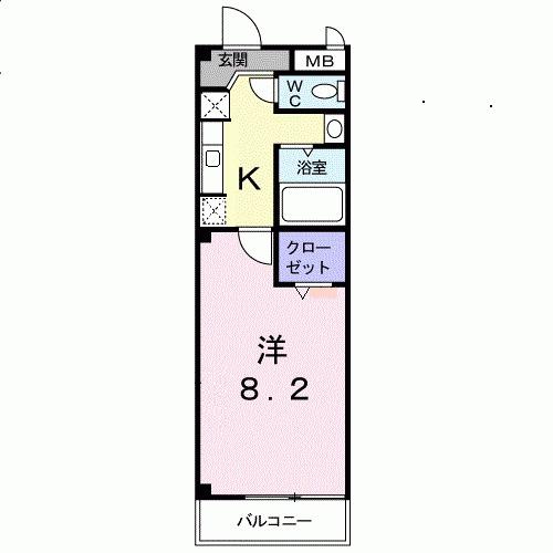 シャルマン太秦(1K/3階)の間取り写真
