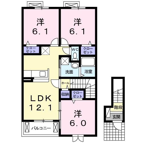 エスプリⅢ(3LDK/2階)の間取り写真