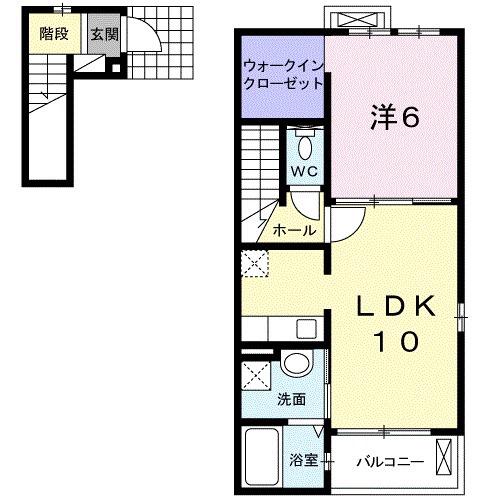 メゾンオールージュⅠ(1LDK/2階)の間取り写真