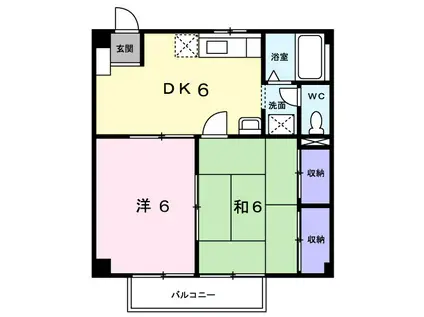 シャトレー中井(2DK/1階)の間取り写真
