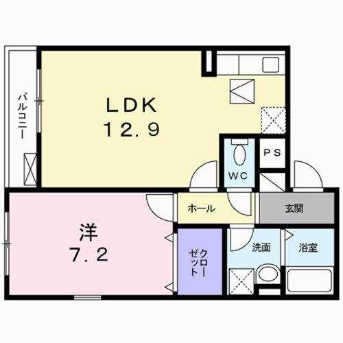 アビタシオンⅡ(1LDK/1階)の間取り写真