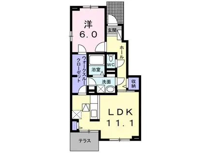 TIME Ⅰ(1LDK/1階)の間取り写真