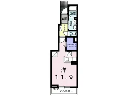 アティレ ジャン(ワンルーム/1階)の間取り写真