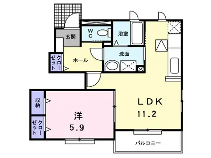 キャトル マーゴ(1LDK/1階)の間取り写真