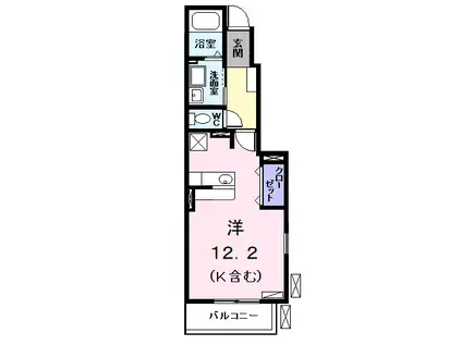 レッド・リーブスⅥ(ワンルーム/1階)の間取り写真