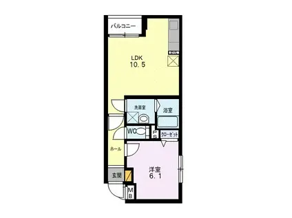 レジデンス北白川(1LDK/3階)の間取り写真