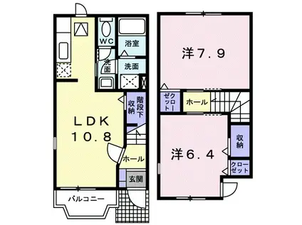 コートヤードⅡ番館(2LDK/1階)の間取り写真