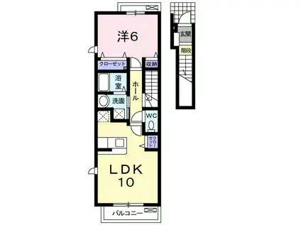 グリーンヒルズヴィラⅡ(1LDK/2階)の間取り写真