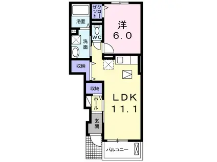 T.T.M.Ⅱ(1LDK/1階)の間取り写真