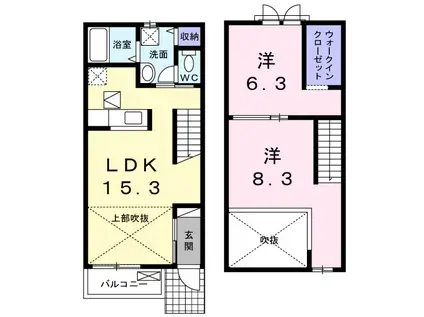 サンリット牛久保Ⅱ(2LDK/1階)の間取り写真