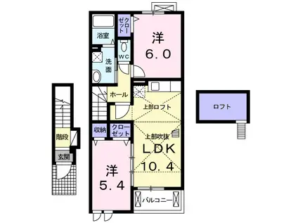 グレイス フォーリスト3(2LDK/2階)の間取り写真